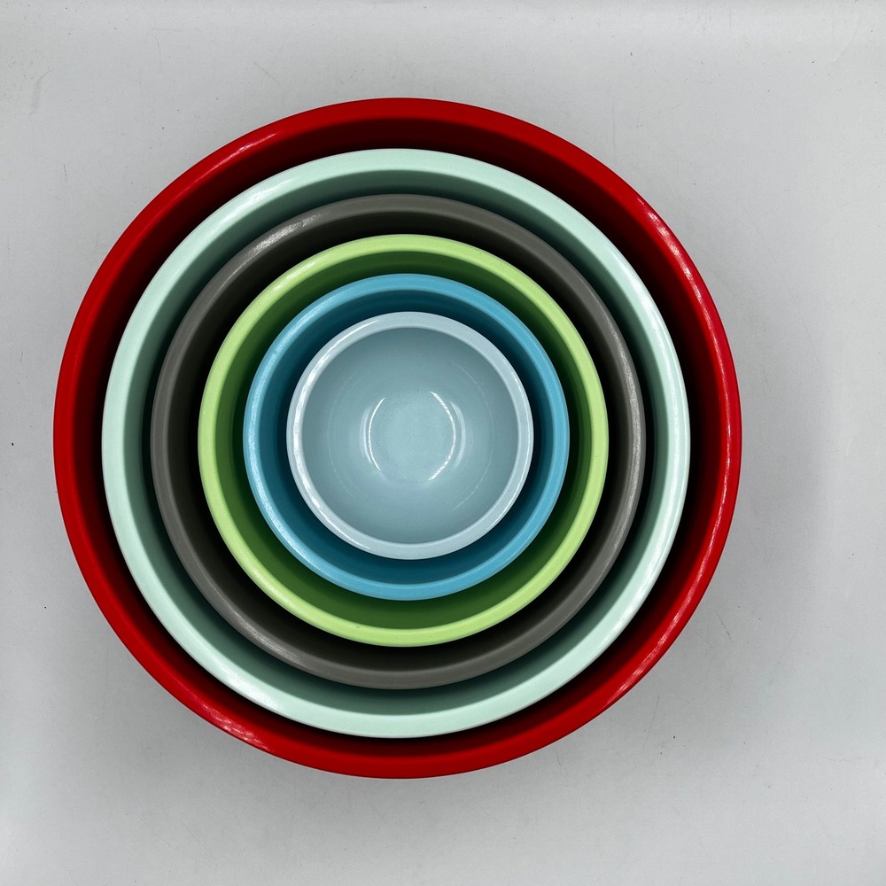 Martha Stewart Collection Melamine Nesting Mixing Bowls Set of 6 Multicolor